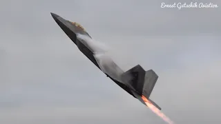 (4K) USAF F-22 Raptor Demo Team | Airshow London 2023 Hour of Power