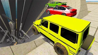 Cars VS Dangerous Fall Down The Ramp - BeamNG Drive