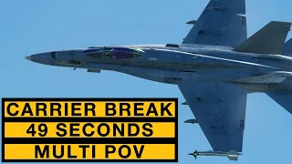 DCS - F/A-18 - Carrier Break - 49 seconds - HUD/LSO Pov