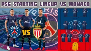 Paris Saint Germain Predicted Starting XI Lineup for Ligue 1 vs Monaco | PSG vs Monaco Ligue 1 2021