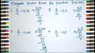 Belajar Matematika Kelas 5 SD Tentang Merubah Pecahan Biasa Ke Pecahan Desimal dengan Cara Porogapit