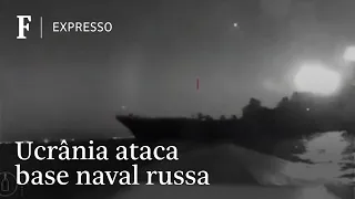 Ucrânia atinge navio em ataque inédito a porto na Rússia | CENAS DA GUERRA