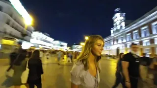 VR 3D Travel Experience: Puerta De Sol night walk in Madrid, Spain (MUST SEE) Apple Vision Pro