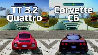 NFS Most Wanted: Audi TT 3.2 Quattro vs Chevrolet Corvette C6 - Drag Race