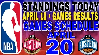 nba playoffs standings today April 18, 2024 | games results | games schedule April 20, 2024