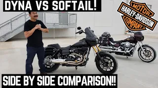 Low Rider S Dyna vs Softail Low Rider Side by Side Comparison Harley Davidson Club Style Review