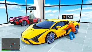 STEALING Luxury LAMBORGHINIS as a KID From The Dealership in GTA 5 RP!