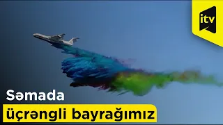 “TEKNOFEST Azərbaycan” festivalında amfibiya təyyarəsi səmada üçrəngli bayrağımızın əksini yaradıb