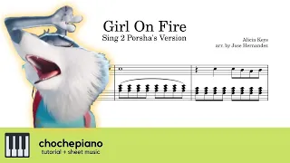 GIRL ON FIRE – Alicia Keys SING 2 Porsha's version [EASY] Piano Tutorial + Sheet Music