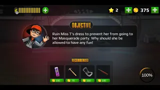 Scary   3D #level 4. ruin  Miss T's dress to prevent her from going to her Masquerade party.