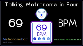 Talking metronome in 4/4 at 69 BPM MetronomeBot