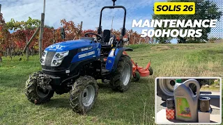Solis 26 Maintenance 500 hour service [Oil change, fuel and oil filter]