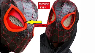 How to Make Spider-Man Miles Morales Mask With Moving Lenses - Easy way Without Electronics