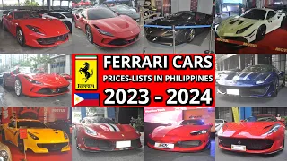 Ferrari Cars Price-lists in Philippines 2023 - 2024 | 296, SF90, F8, 812, 488 Pista & MORE
