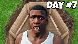 GTA 5 : FRANKLIN Spent 7 DAYS Buried Alive !! MALAYALAM