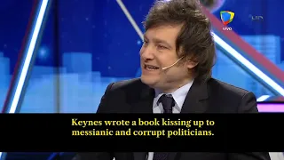Milei Goes Nuts When TV Host Shows A Book By Keynes. He Explains Why Reading Hayek Is Important.