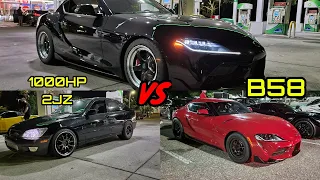 Toyota Supra VS 1000HP 2JZ IS300 & Big Turbo Toyota Supra! - B58 VS 2JZ!