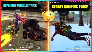 Top 5 New Tricks In Free Fire || Repairing Car In Free Fire || Secret Camping Place In Free Fire 🔥