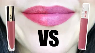 Maybelline SuperStay Matte Ink VS L'Oreal Rouge Signature Lip Stain || Best Drugstore Lipstick?