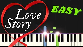 Love Story I Francis Lai I Easy Piano Tutorial Sheet Music for Beginners I Slow I Richard Clayderman