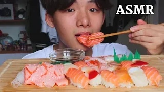 ASMR Eating Sounds | Sushi + Salmon Sashimi 🍣 (Soft Chewy Eating Sound) | MAR ASMR