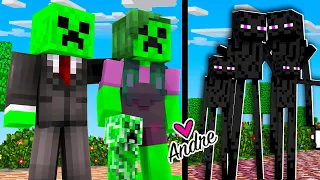 💎😆 FAMILIAS MINECRAFT  😆💎 Familia Creeper Zombie Enderman Esquelto Araña y Bruja viven en mi aldea