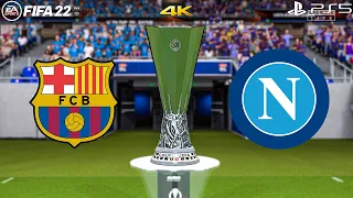 FIFA 22 - Barcelona Vs Napoli Ft. Aubameyang, Traore, Torres, - UEFA Europa League Second Leg - 4K