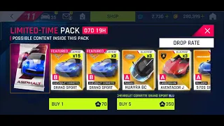 Opening 70 CHEVROLET CORVETTE GRAND SPORT packs | 5000 tokens spent | ASPHALT 9 | Drop rate