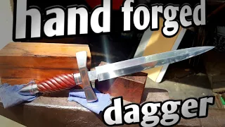 making a hand forged dagger with copper inlay
