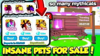 I Bought INSANE MYTHICAL PETS In Pet Simulator X From The TRAVELING MERCHANT!! (Roblox)