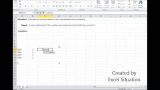 Excel Numbers or Text; calculations not working