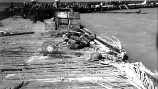 Dead American marines during the battle of Tarawa in Pacific Theater HD Stock Footage