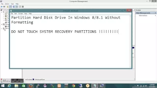 Partition Hard Disk On Windows 8 Without Format