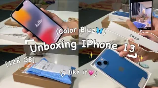 Unboxing 📦 iPhone 13 (Blue🦋) 128 GB + accessories  | MiiMay