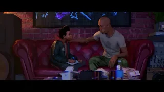 Miles and Aaron/grafitti and spider bite (Spider-Man Into the Spider-Verse)