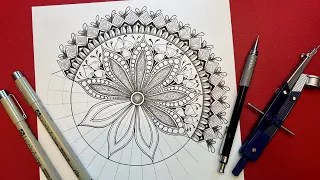 Relax and Unwind with a Mandala Draw Along: Easy Step-by-Step Tutorial (077)
