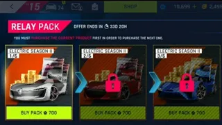 Asphalt 9 Electric Season II Relays Card Packs Opening