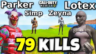 79 KILLS with LOTEX, SIMP, AND ZEYNA 🤯 (COD MOBILE)