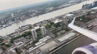 Powerful steep take off from London City Airport | BA Embraer 190 | G-LCYO | 02/06/2021