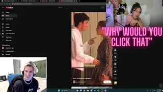 xQc clicks on Madison Beer video about her ex in front of her....