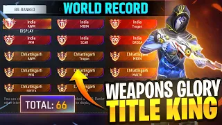 Highest Weapon Glory Titles World Record ✅ | Weapon Glory Title King 👑