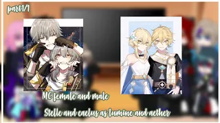 honkai Star rail react to Stella and caelus as lumine and aether/original idea/part1/1