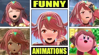 Pyra's FUNNY ANIMATIONS in Smash Bros Ultimate (Drowning, Dizzy, Sleeping, Star KO, & More)