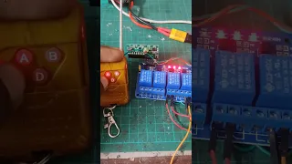 controlling relay module using RF transmitter and receiver