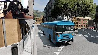 Chill Bus Drive Around Italy | BeamNG.drive - Steering Wheel Gameplay