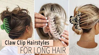 HOW TO: Claw Clip Hairstyles for LONG HAIR ('90s ) | Claw Clip Hair Hacks