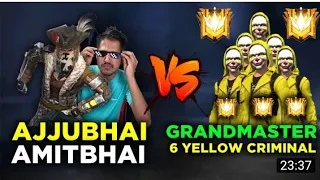 AJJUBHAI VS GRANDMASTER 17000+ SCORE 6 YELLOW CRIMINAL GAMEPLAY - GARENA FREE FIRE- TOTAL GAMING