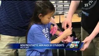 Milford students build prosthetic arm for girl