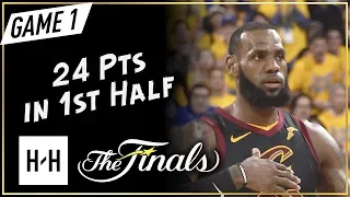 LeBron James Scores 24 Pts in 1st Half - Game 1 - Cavaliers vs Warriors - 2018 NBA Finals