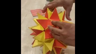 Origami revealed flower model.